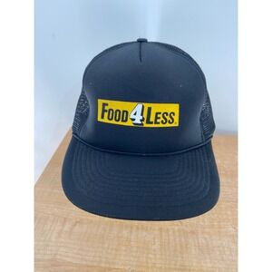 Food 4 Less Black Mesh Trucker Hat One‎ Size Fits All Snapback Promo